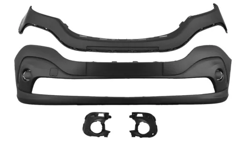 Front Bumper With Primed Molding With Fog Light Cover Kit With Tow Hook Cap Nissan Trafic Cargo 2014 OE 620226969R - 6202200Q0B