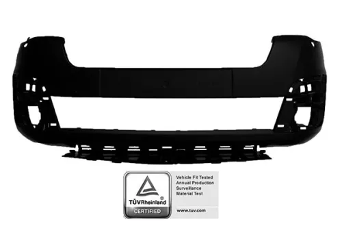 Black Front Bumper with Headlight Washer with Tow Hook Cap Peugeot Berlingo 2015 OE 1613563880