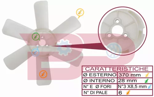 6-BLADE RADIATOR FAN D.375