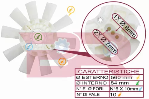 10-BLADE RADIATOR FAN D.555