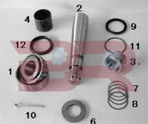 VOLVO AXLE PIN ASSEMBLY WITH BEARINGS - 2 WHEELS